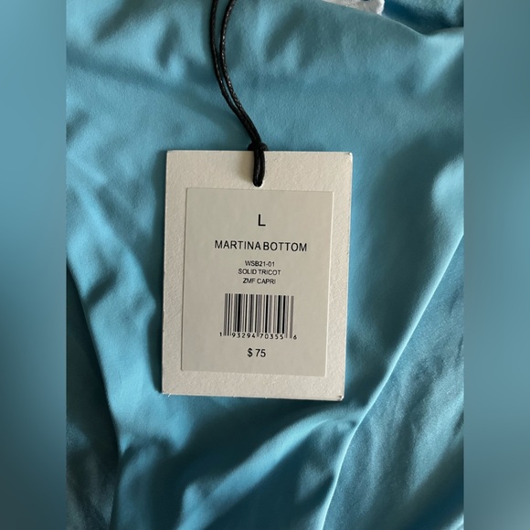 NWT Onia Women’s Martina Swim Bikini Bottom Capri Blue - Size Large - Picture 3 of 8